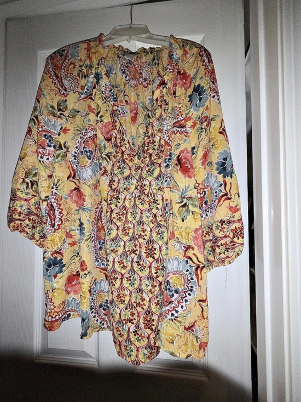 Fig & Flower Girls 3X Paisley Blouse in Yellow & Multicolor
